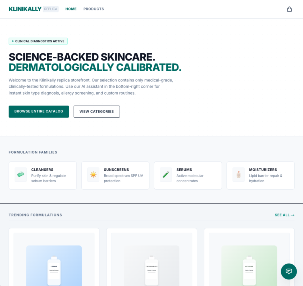 Ecommerce Ops Agent storefront homepage